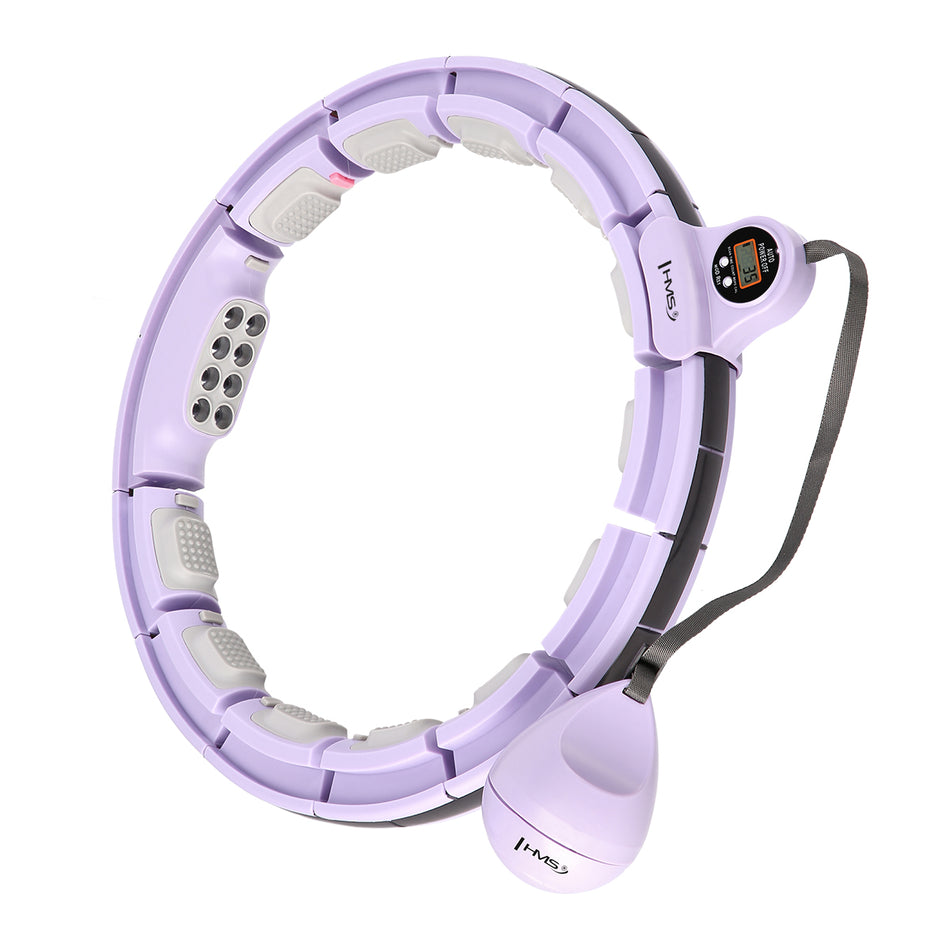 HHM13 HULA-HOOP-REIFEN VIOLET MIT MASSAGEPUNKTEN UND SCHWERKRAFTBALL + ZÄHLER HMS