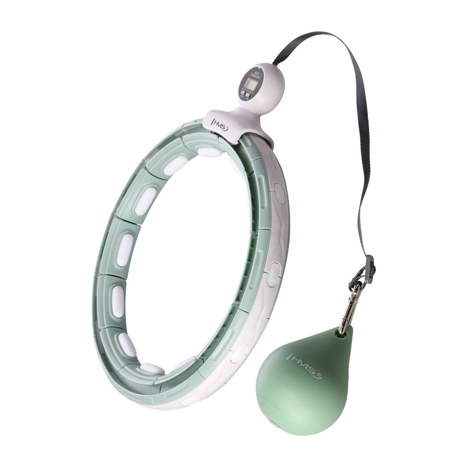 HHM15 HULA-HOOP-REIFEN GREEN MIT MAGNETEN UND SCHWERKRAFTBALL + ZÄHLER HMS