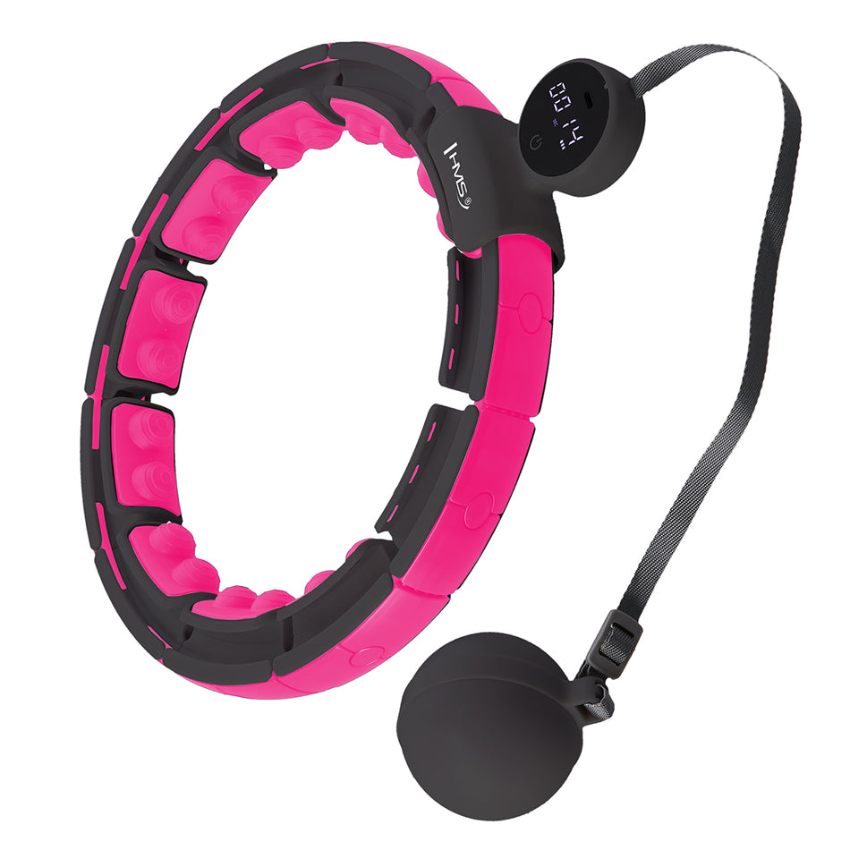 HHM16 HULA HOOP SCHWARZ/PINK MIT MAGNETEN, GEWICHT UND ZÄHLER HMS
