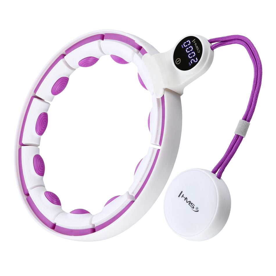 HHM17 HULA HOOP WEISS/VIOLETT MIT MAGNETEN, GEWICHT UND ZÄHLER HMS