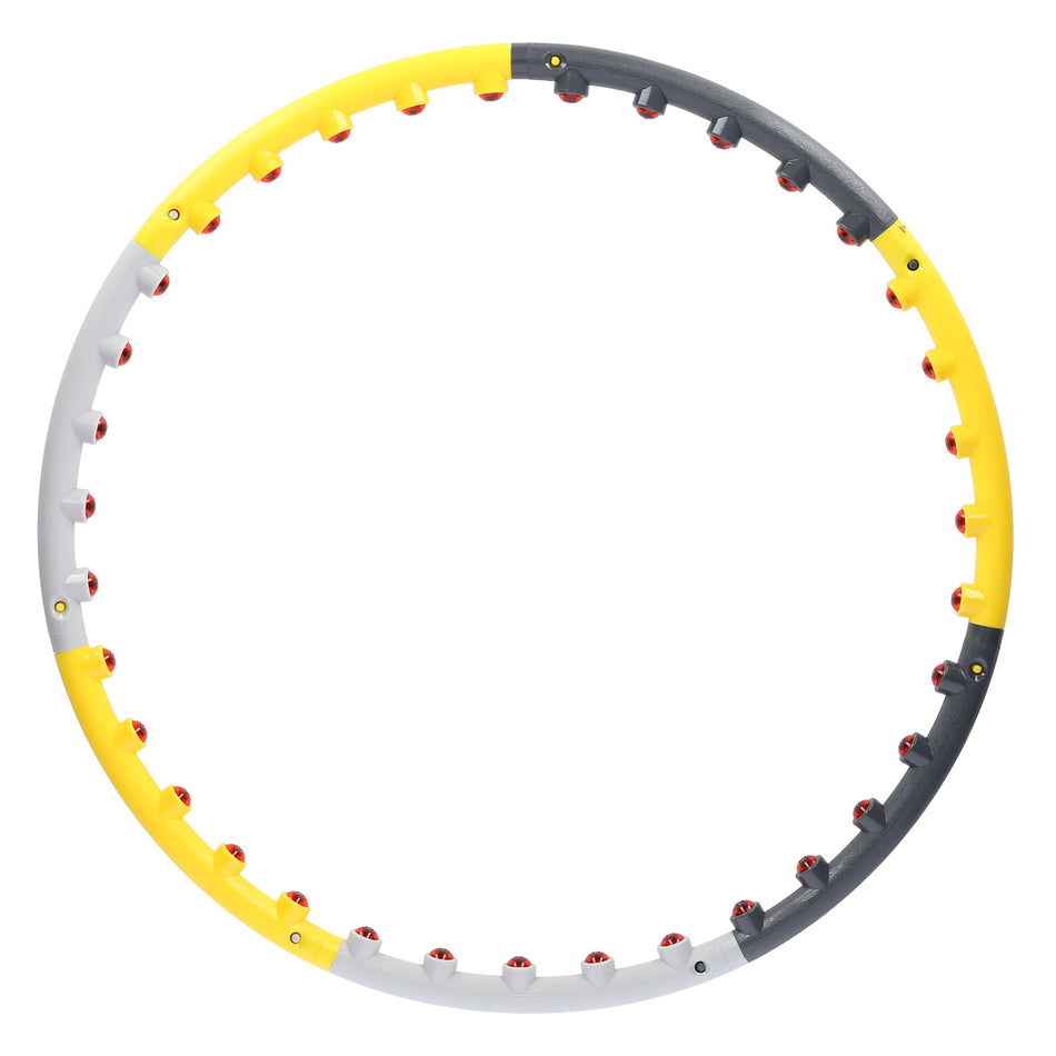 HHP005 GREY-YELLOW HULA HOOP MASSAGE-REIFEN MIT MAGNETEN 85 CM HMS