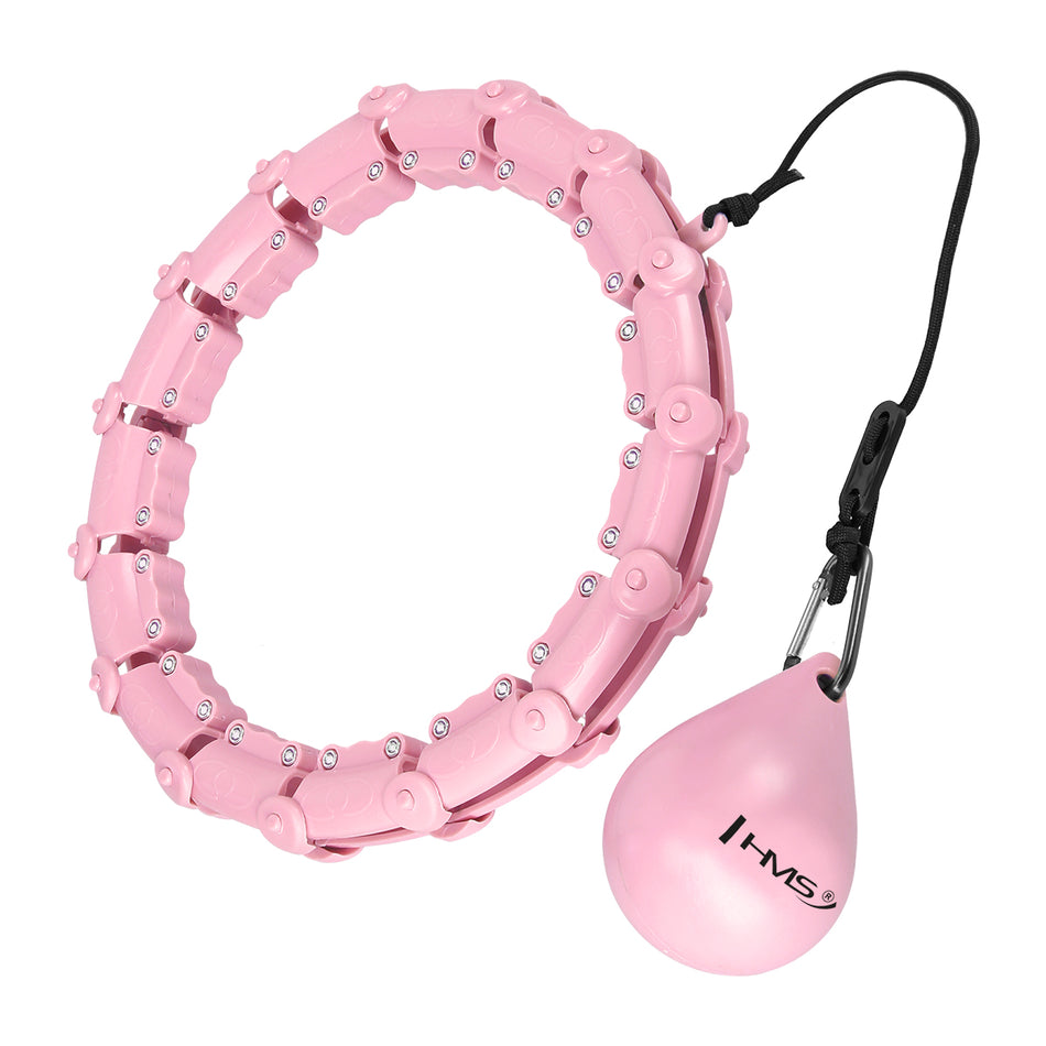 HHW11 PLUS SIZE HULA-HOOP-REIFEN LIGHT PINK MIT MASSAGEPUNKTEN UND SCHWERKRAFTBALL HMS