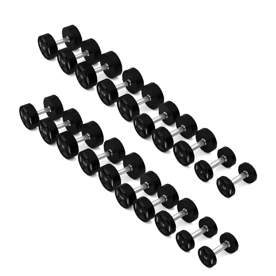 HPC SET POLYURETHAN DUMBBELLS 2 x 2,5 - 25 KG CPU -  275KG HMS