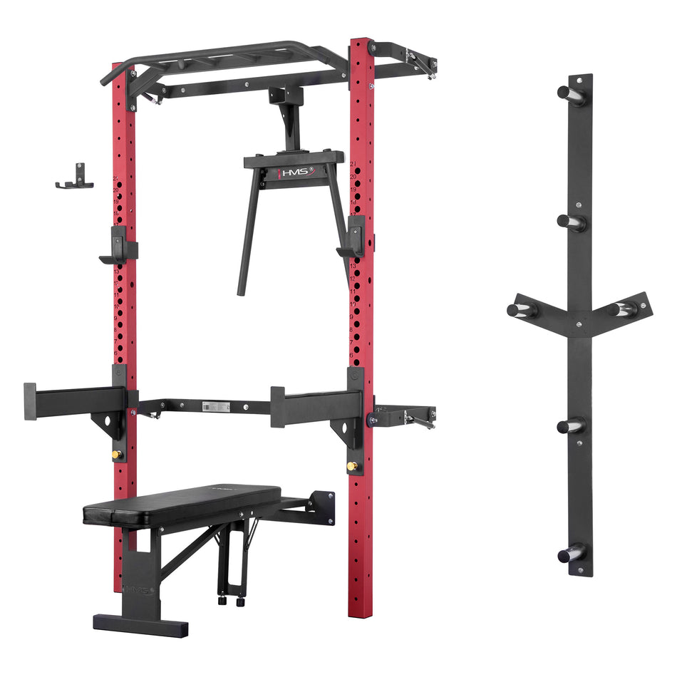 KLT22 WALL RACK FÜR HEIMTRAINING SET RED HMS
