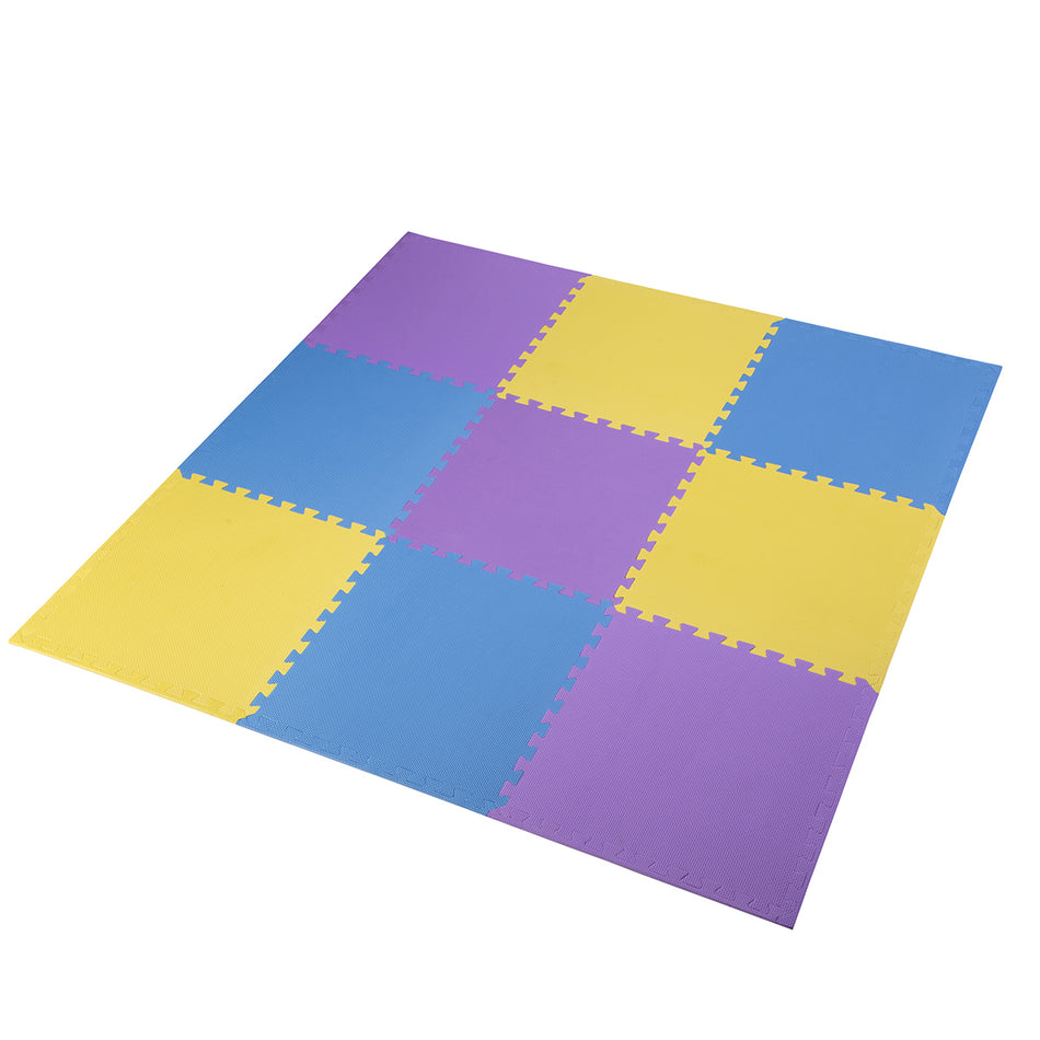 MP10 PUZZLE-MATTE UNTERLEGMATTE GELB-BLAU-VIOLETT 9 ELEMENTE 10MM