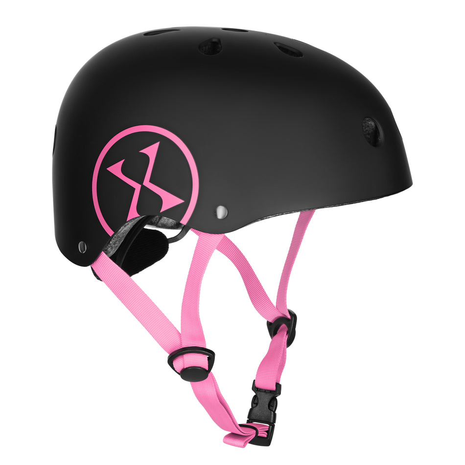 MTW001-1 FAHRRADHELM SCHWARZ-ROSA GR. L (58–61 CM) NILS EXTREME