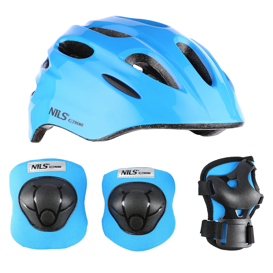 MTW01+H210 SET MIT HELM UND SCHÜTZERN BLAU GRÖßE XS NILS EXTREME