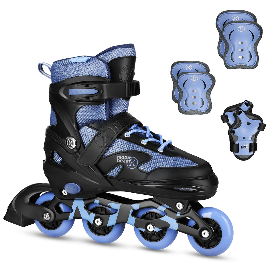 NA0189 LED-ROLLERBLADE-SET MOONBEAM BLUE SIZE L (39-42) NILS EXTREME
