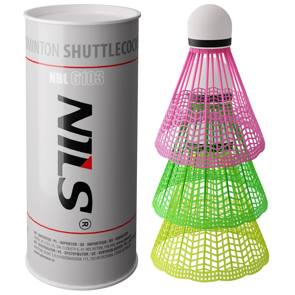 NBL6103 BADMINTONBÄLLE NYLON MULTICOLOR 3 STK. NILS