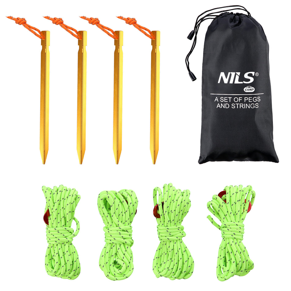 NC1726 SET MIT ZELTHERINGEN UND SPANNSCHNÜREN NILS CAMP