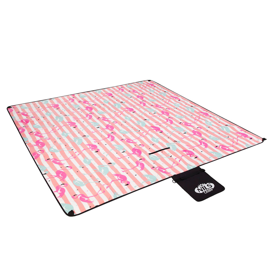NC2313 FLAMINGOS PICKNICKDECKE 200×200cm PE + ALU NILS CAMP
