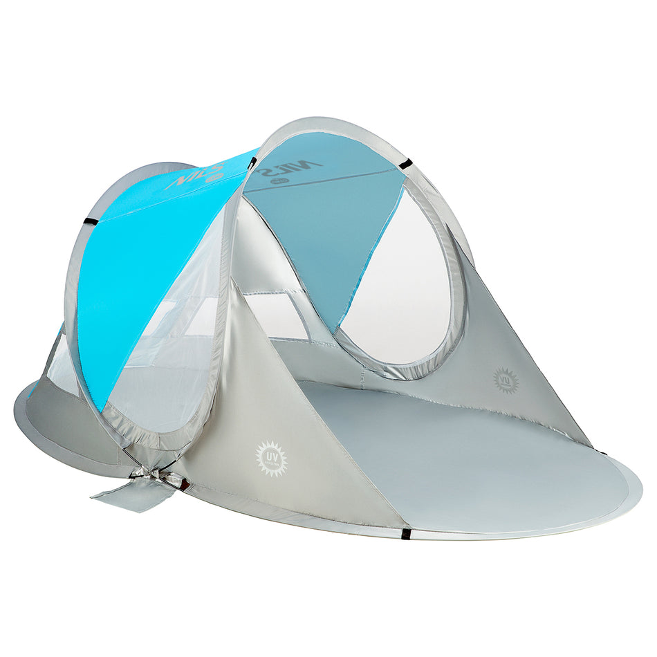 NC3143 BIG STRANDZELT SELBSTAUFBAUEND BLAU 200x120x100 BODEN NILS CAMP