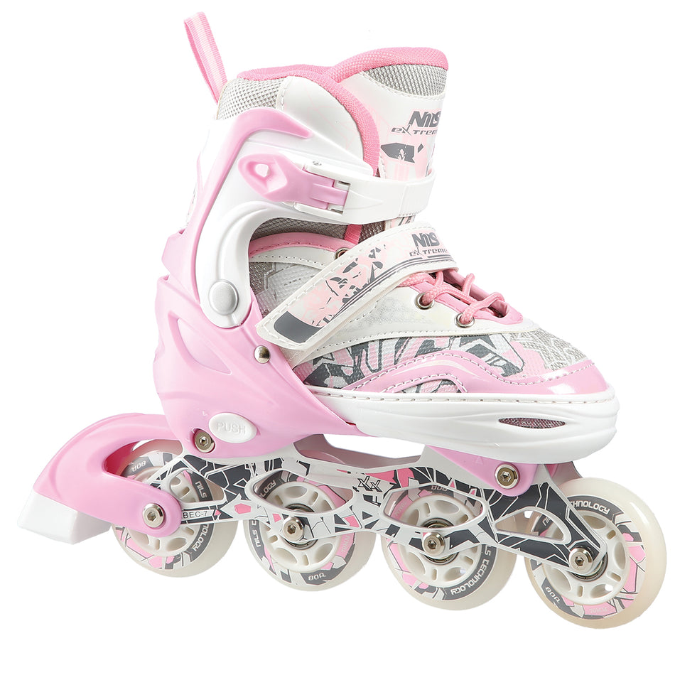 NF10927 A 2-IN-1 ROSA GRÖßE L (39-42) INLINER MIT DER AUSTAUSCHBAREN KUFE ZUM EISKUNSTLAUF NILS EXTREME