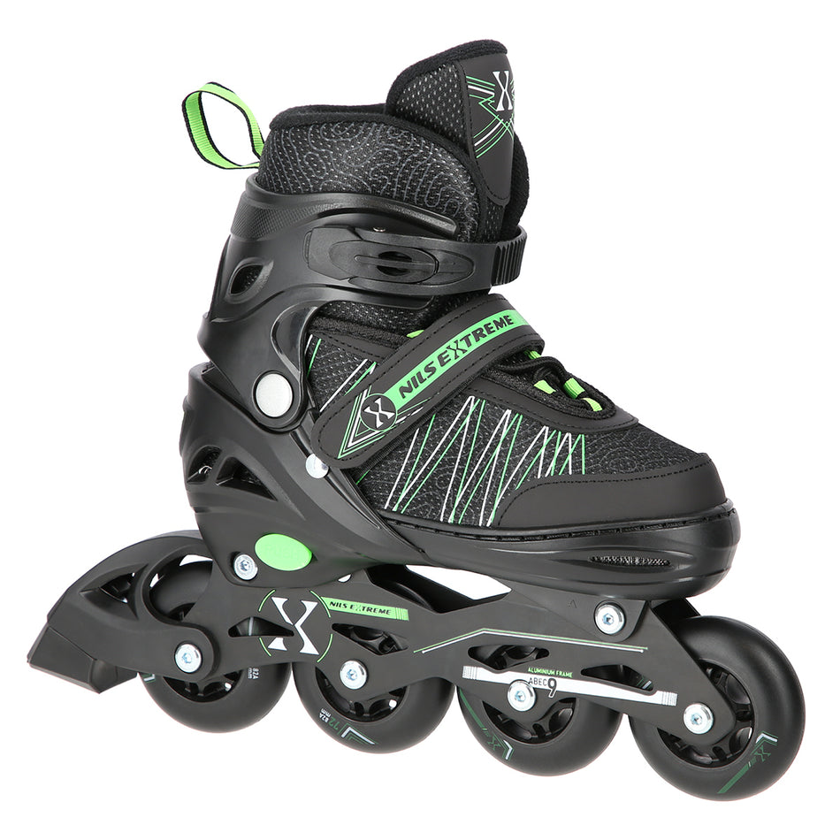 NH11912 A 2-IN-1 BLACK/GREEN GRÖßE M (35-38) INLINER MIT DER AUSTAUSCHBAREN EISHOCKEY-KUFE NILS EXTREME