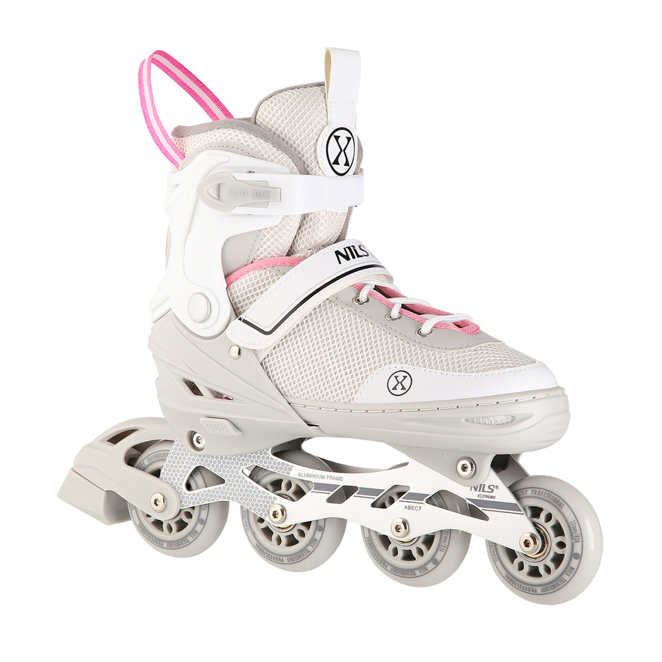NH18188A 2-IN-1 GRAU-ROSA GRÖßE L(39-43) INLINER MIT DER AUSTAUSCHBAREN HOCKEY-KUFE NILS EXTREME