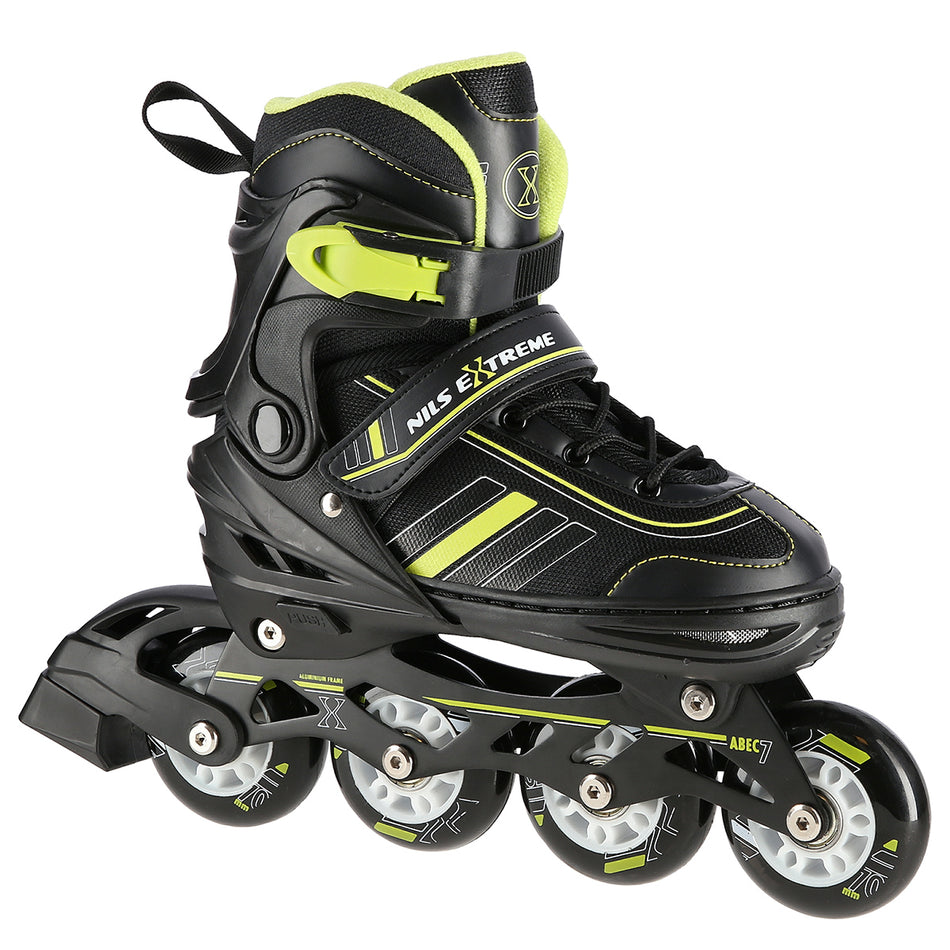 NH18191 2-IN-1 SCHWARZ-LIMETTENGRÜN GRÖßE M (34-38) INLINER MIT DER AUSTAUSCHBAREN EISHOCKEY-KUFE NILS EXTREME