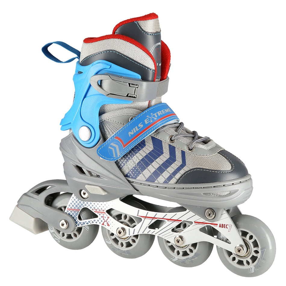 NH18192 4-IN-1 GRAU-BLAU GRÖßE L (39-43) INLINER MIT DER AUSTAUSCHBAREN EISHOCKEY-KUFE NILS EXTREME