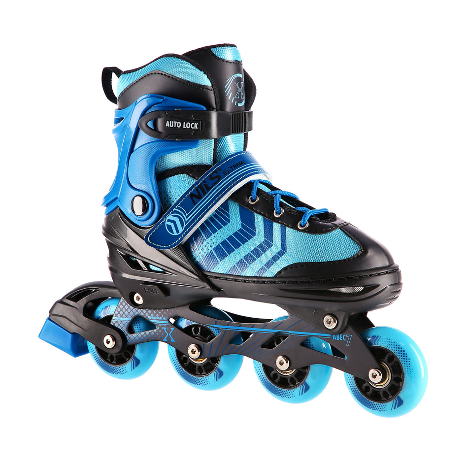 NH18192A 4-IN-1 SCHWARZ-BLAU GRÖßE S(29-33) INLINER MIT DER AUSTAUSCHBAREN HOCKEY-KUFE NILS EXTREME
