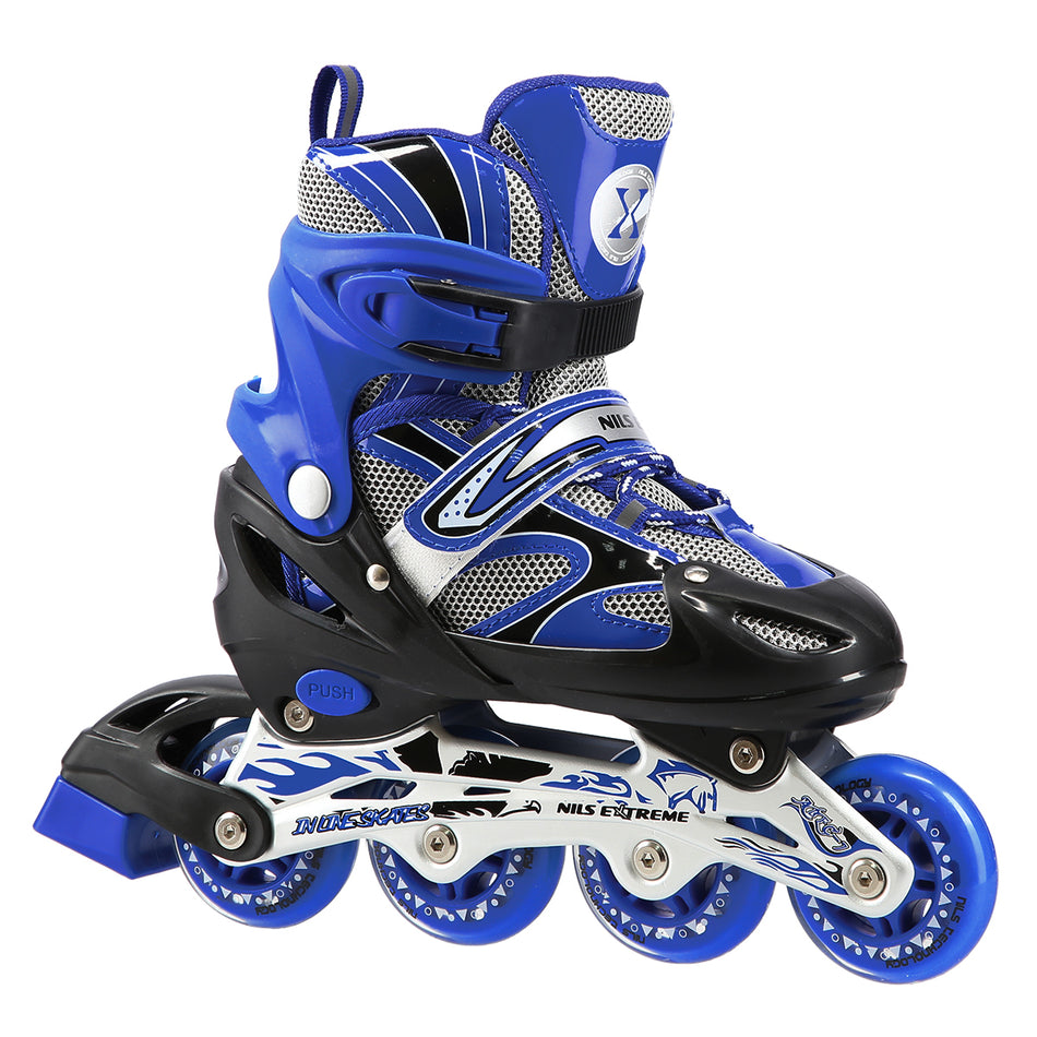NH183666 A 2-IN-1 BLAU GRÖßE S (31-34) INLINER MIT DER AUSTAUSCHBAREN EISHOCKEY-KUFE NILS EXTREME