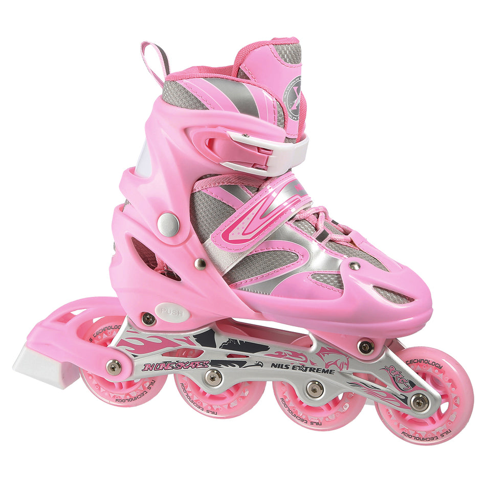 NH183666 A 2-IN-1 ROSA GRÖßE L (39-42) INLINER MIT DER AUSTAUSCHBAREN EISHOCKEY-KUFE NILS EXTREME