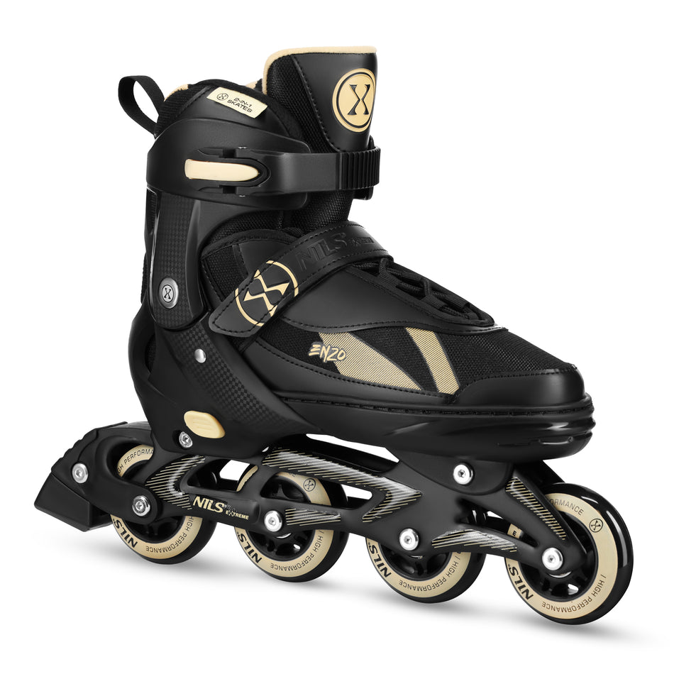 NH382 INLINE-SKATES 2-IN-1 ENZO BEIGE GR. XS (28–31) MIT AUSTAUSCHBAREM HOCKEYKUFEN NILS EXTREME