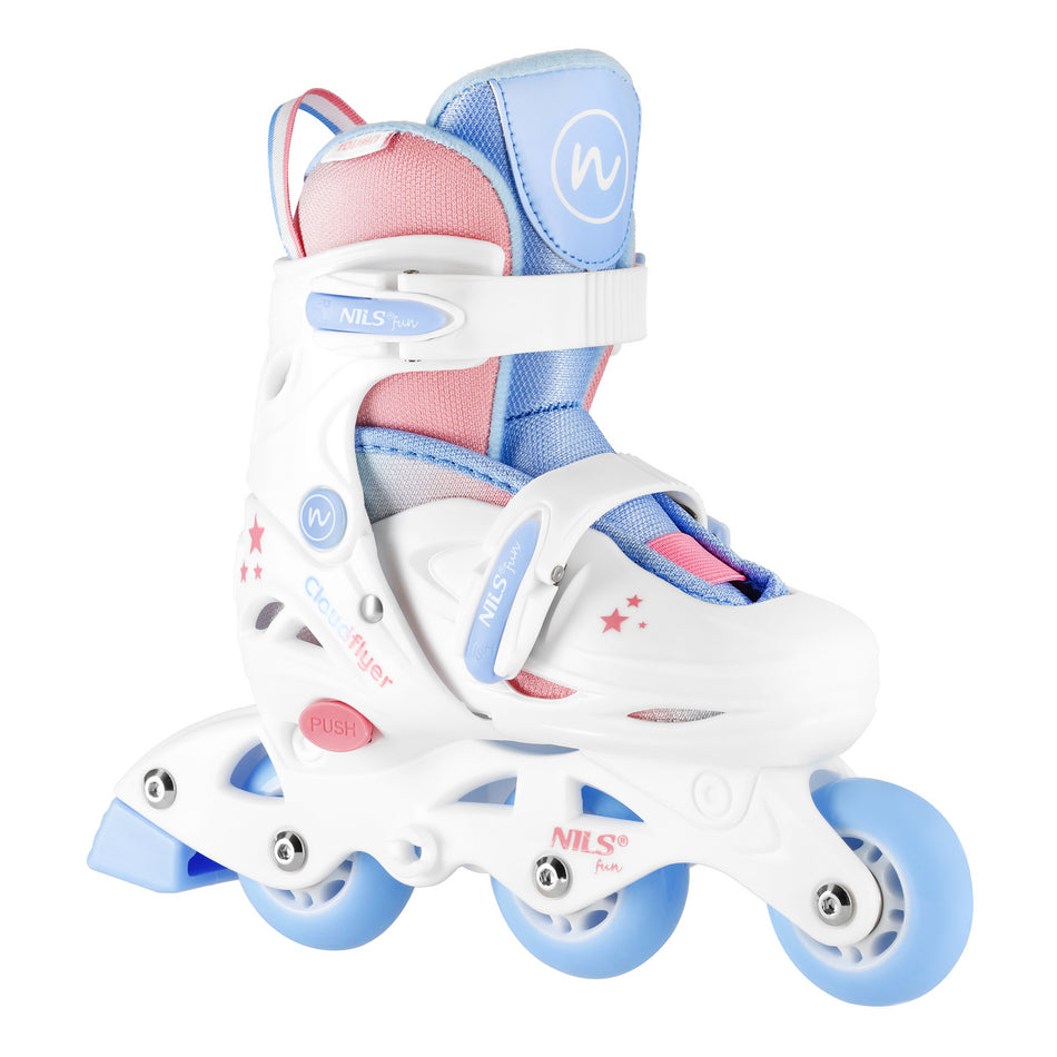 NJ1190 INLINE-SKATES 3-IN-1 THREE STEPS MIT ROLLERSKATES WEISS GR. S (30–33) NILS FUN