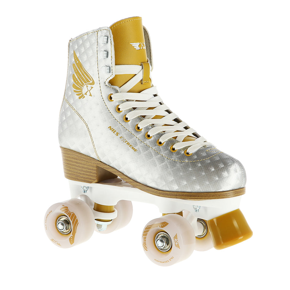 NQ14198 SILBERN-GOLDEN GRÖßE 37 ROLLSCHUHE NILS EXTREME