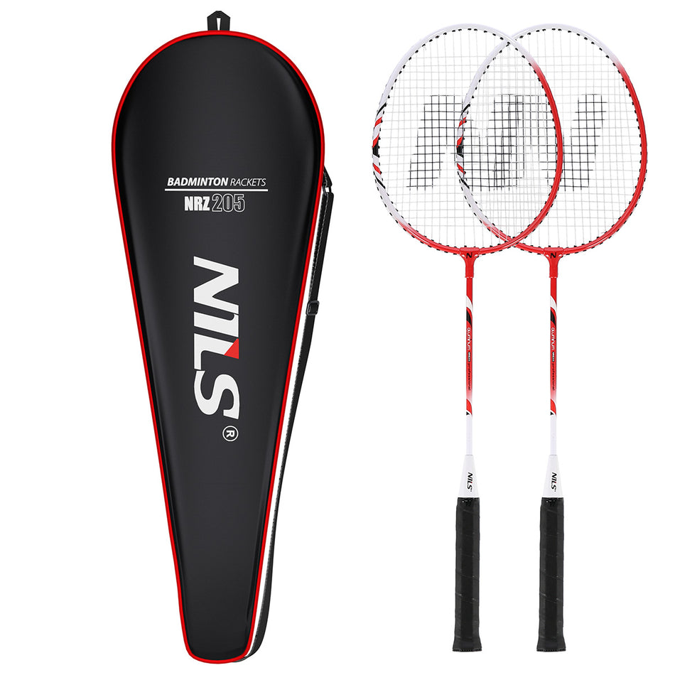 NRZ205 ALUMINIUM / SET MIT BADMINTONSCHLÄGERN + SCHUTZHÜLLE NILS