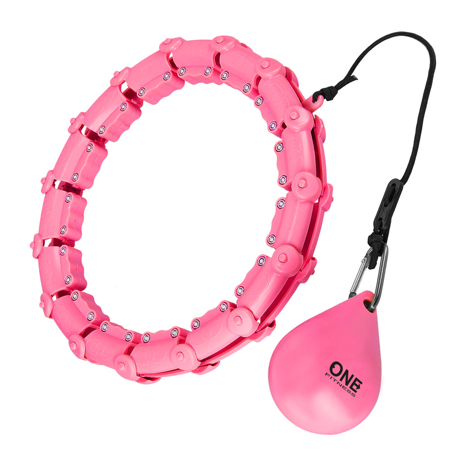 OHA02 HULA-HOOP-REIFEN PINK MIT MASSAGEPUNKTEN UND SCHWERKRAFTBALL ONE FITNESS