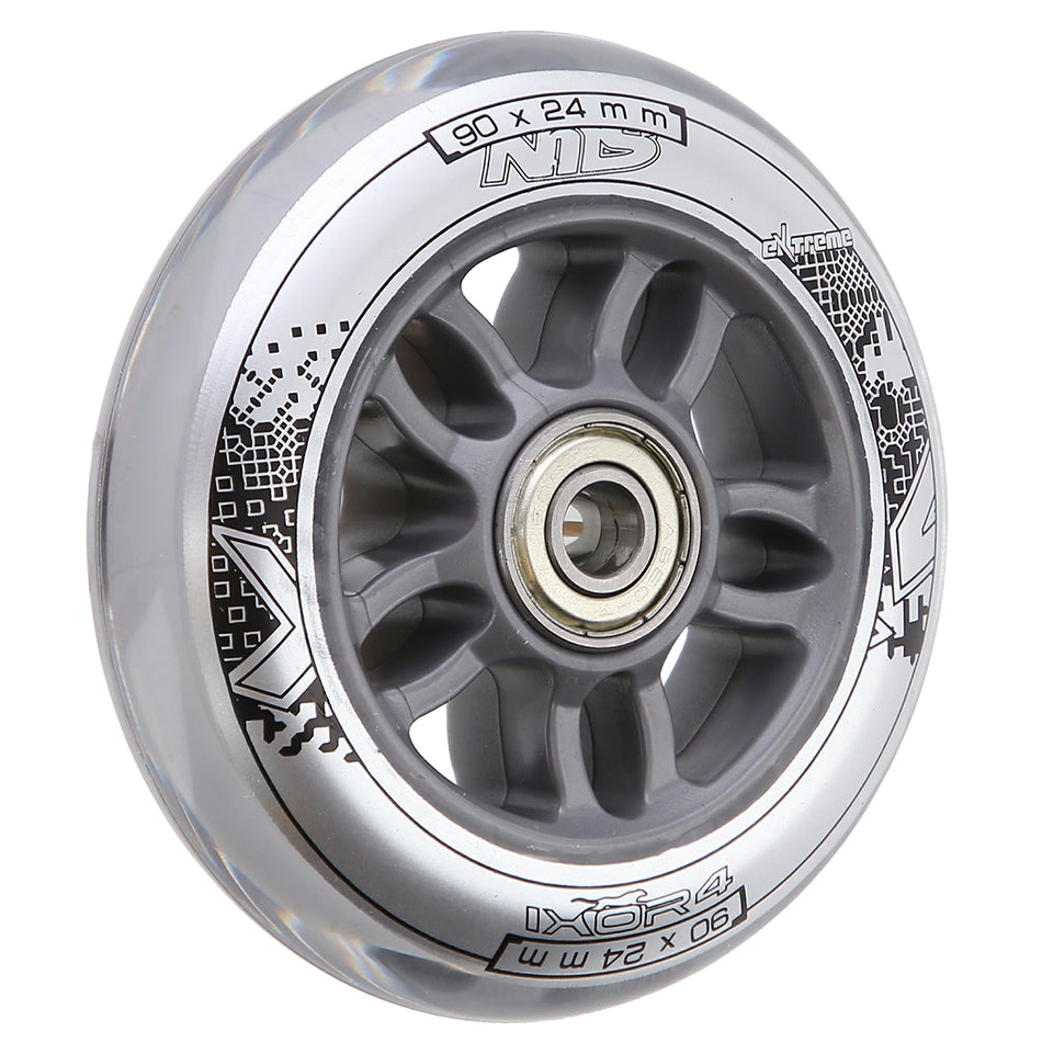 PU 90x24 82A TRANSPARENT (4 Stk.) + ABEC-7 CHROME (8 Stk.) SET NILS EXTREME