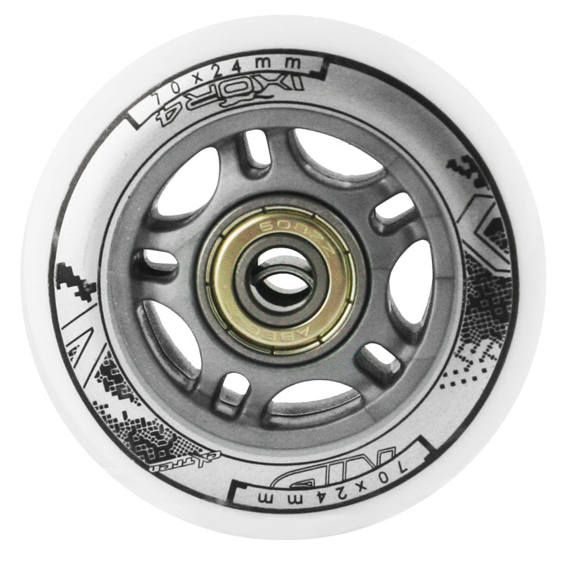 PU 70x24 82A WEIß (4 Stk.) + ABEC-7 (8 Stk.) SET NILS EXTREME