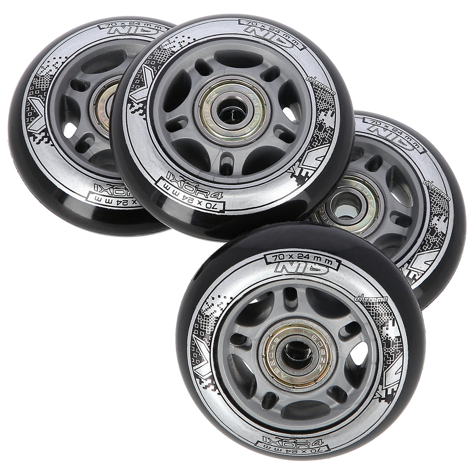 PU 70x24 82 A SCHWARZ (4 St.) + ABEC-9 (8 St.) SET NILS EXTREME