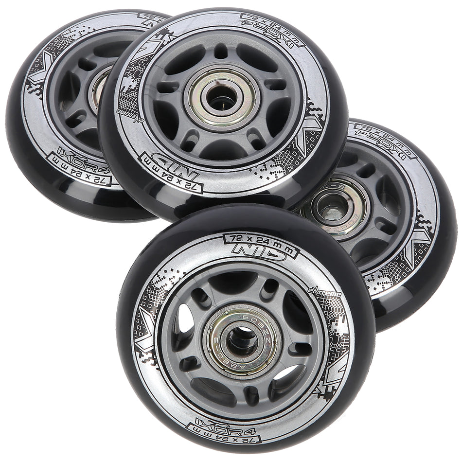 PU 72x24 82A SCHWARZ N (4 St.) + ABEC-9 (8 St.) SET NILS EXTREME
