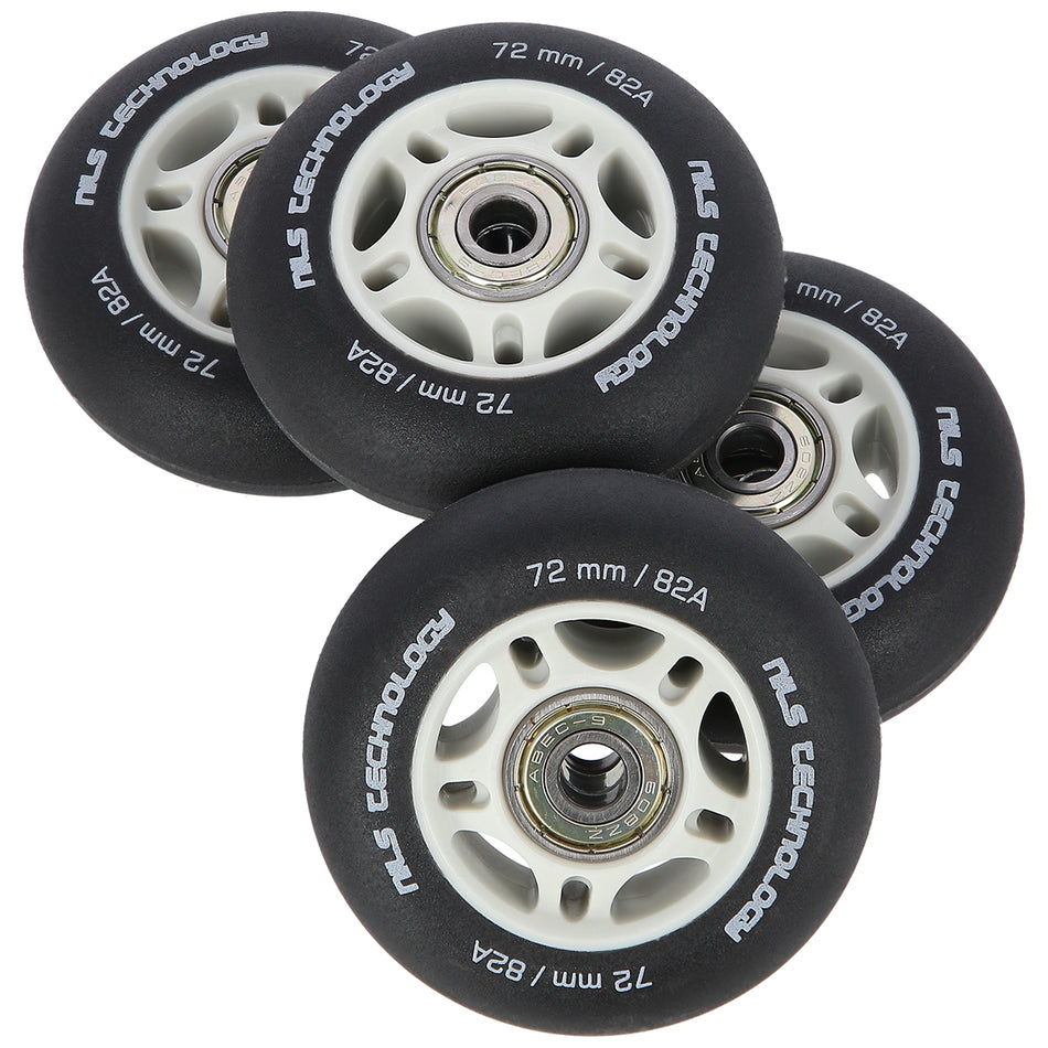 PU 72x24 82A SCHWARZ MATT (4 St.) + ABEC-9  (8 St.) SET NILS EXTREME