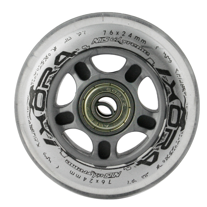 PU 76x24 82A TRANSPARENT (4 Stk.) + ABEC-7 (8 Stk.) SET NILS EXTREME