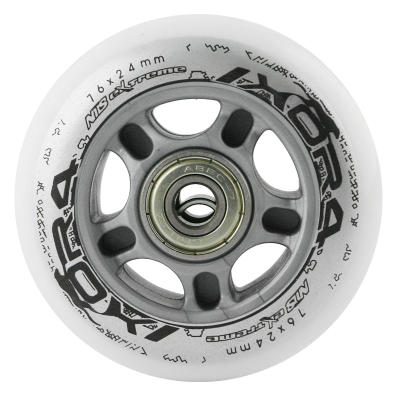 PU 76x24 82A WEIß (4 Stk.) + ABEC-7 (8 Stk.) SET NILS EXTREME