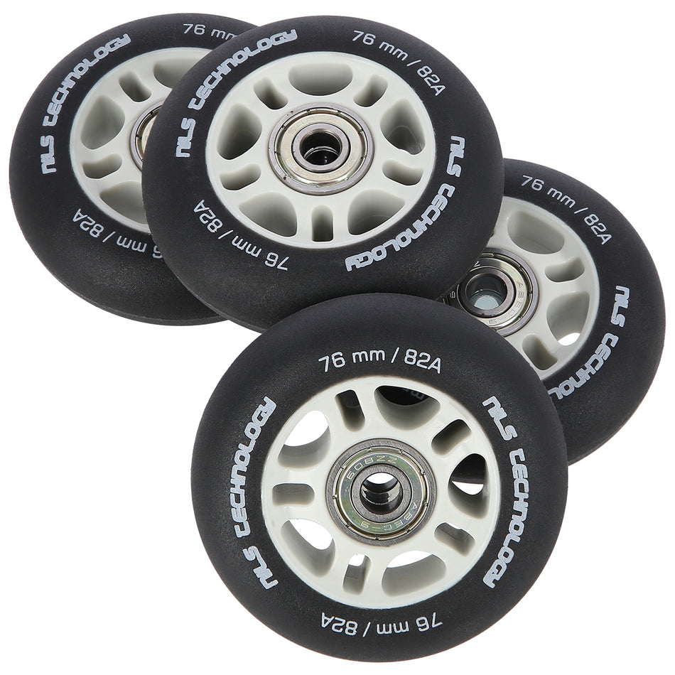 PU 76x24 82A SCHWARZ MATT (4 STK.) + ABEC-9 (8 STK.) SET NILS EXTREME
