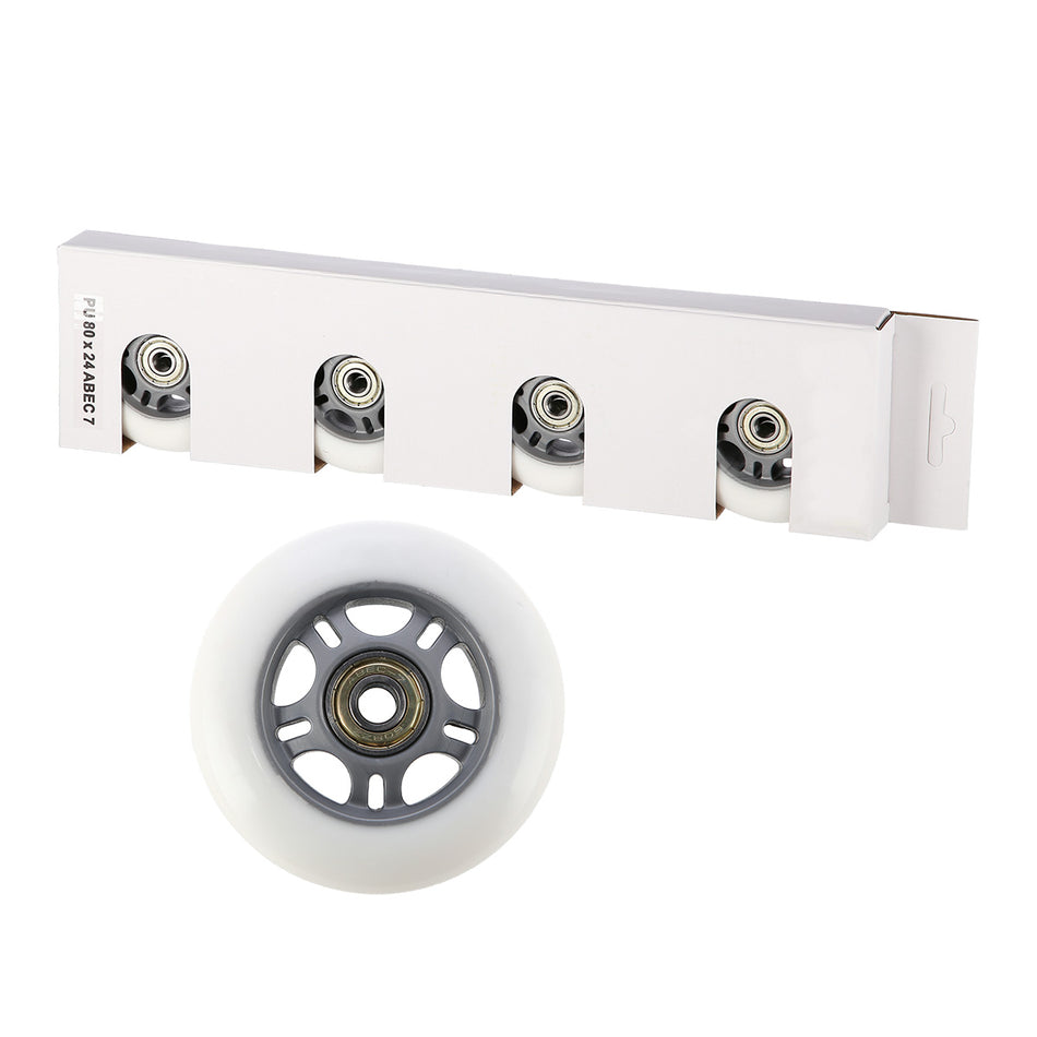 PU 80x24 82A WEIß (4 Stk.) + ABEC-7 (8 Stk.) SET STOCK