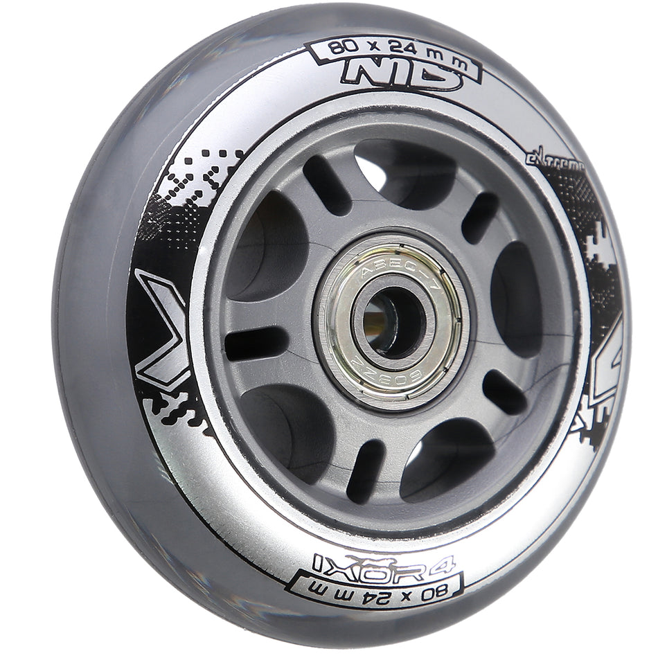 PU 80x24 82A TRANSPARENT (4 STK.) + ABEC-7 (8 STK.) SET NILS EXTREME