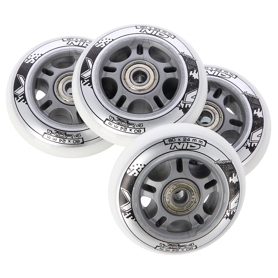 PU 80x24 82A WEIß (4 STK.) + ABEC-7 (8 STK.) SET NILS EXTREME