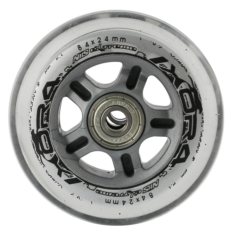 PU 84x24 82A TRANSPARENT (4 Stk.) + ABEC-7 CHROME (8 Stk.) SET NILS EXTREME
