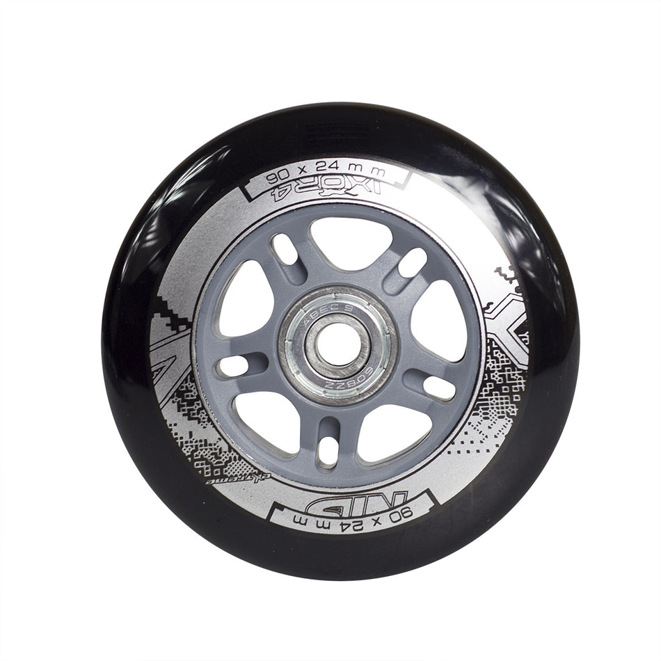 PU 90x24 82A SCHWARZ (4 Stk.) + ABEC-9 CHROME (8 Stk.) SET NILS EXTREME