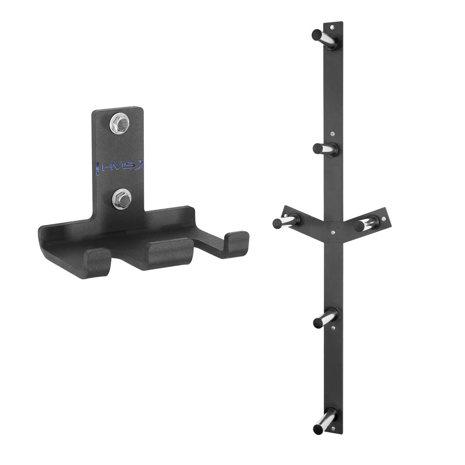 SET DER WANDHALTERUNGEN STR28 HALTERUNG FÜR HANTELSTANGEN + STR29 GEWICHTSABLAGE HMS