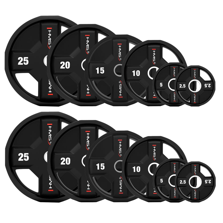 TPC SET OLYMPISCHE POLYURETHANPLATTEN 2 x 2,5 - 25 KG CPU  - 155KG HMS