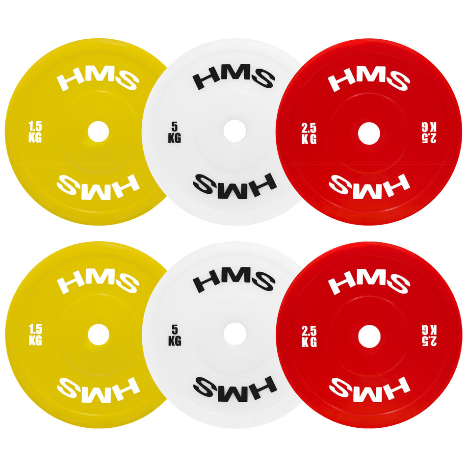 TPP SET TECHNISCHE OLYMPISCHE GEWICHTSSCHEIBEN PE 2 X 1,5–5 KG (18 KG) HMS