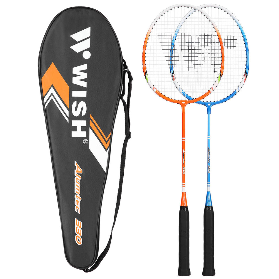 ALUMTEC 330K SET AUS BADMINTONSCHLÄGERN (BLAU + ORANGE) WISH