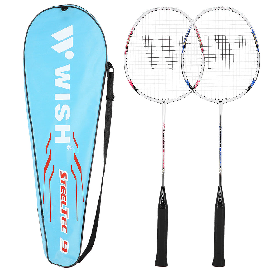 STEELTEC 9K SET BADMINTONSCHLÄGER ROT+BLAU WISH